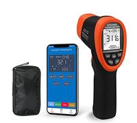 【Pas pour l'homme】Thermomètre Infrarouge，-50~800 ℃，D:S=16:1 Pistolet Numérique sans Contact,Lecture et Téléchargement de Données de APP Conservation/Retour de Données Emissivité Réglable Max/Min/Avg