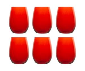 Pasabahce Amber Lot de 6 Verres en Verre Rouge, 35 cl