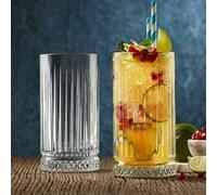 Pasabahce Elysia 520125 Lot de 4 verres à long drink au design rétro et aspect cristal 280 ml