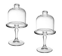 Pasabahce - Plat mini à pâtisserie avec cloche 10 cm (lot de 2)