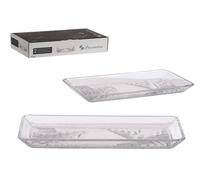 Pasabahce Set de 2 plateaux Madlen Crystalline 22x12 cm en verre transparent (Set de 6)