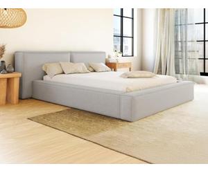 PASCAL MORABITO-Lit Coffre 160 x 200 cm - Tissu - Gris Clair + Matelas - TIMANO de