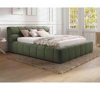 PASCAL MORABITO-Lit Coffre 180 x 200 cm - Tissu - Vert + Matelas - FORVIK de