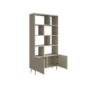 Bibliothèque avec 2 portes et 8 niches - Beige - NORSIM