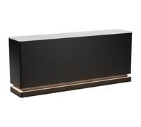 PASCAL MORABITO Vente-Unique - Buffet 3 Portes avec LEDs en MDF - Noir et Effet marbre Blanc - DEVIKA