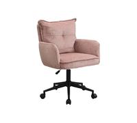 PASCAL MORABITO Vente-Unique - Chaise de Bureau - Velours côtelé - Rose et Noir - Hauteur réglable - BATARU