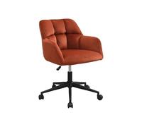 PASCAL MORABITO Vente-Unique - Chaise de Bureau - Velours - Terracotta et Noir - Hauteur réglable - PEGA