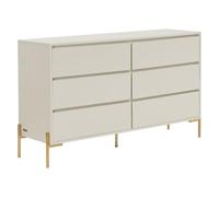 PASCAL MORABITO Vente-Unique - Commode 6 tiroirs - MDF et métal - Beige et doré - KORASA