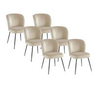 PASCAL MORABITO Vente-Unique - Lot de 6 chaises en Velours et métal - Beige - POLPONA - Salle à Manger