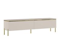 PASCAL MORABITO Vente-Unique - Meuble TV avec 2 Portes - Beige et doré - VUKIA
