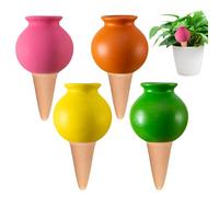 Pasdrucn 4/8Pcs Arrosage en Terre Cuite, Auto-arrosantes en Ollas Terre Cuite à Planter, Oyas A Planter Terre Cuite Extérieur, Arrosage Plante Vacances pour Plants Fleurs Pot Maison Balcon (4Pcs)