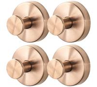 Pasdrucn 4 Pcs Crochet Ventouse Salle De Bain Inox Mural, Réutilisable Porte Serviette Ventouse Sans Percage, Inoxydable Supérieure Crochets à Ventouse Pour Douche Crochet (Or Rose)