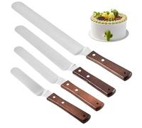Pasdrucn 4Pcs Spatule Coudée Patisserie, Acier Inoxydable Spatule Patisserie Anglées, Ustensiles à Pâtisserie, Spatule Crepe, Spatule Cuisine Inox, Spatule Patisserie Anglées, Spatule Inox Cuisine (A)