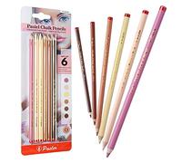 Pasler® Lot de 6 crayons à craie pastel, 6 couleurs de peau, noyau souple, crayons de couleur professionnelle pour dessin d'artiste, croquis - Ensemble de 6 pièces de portrait