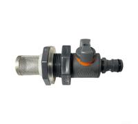 Passage de réservoir en PVC 3/4" avec valve - Connexion rapide pour réservoir de pluie, conteneur IBC et citerne, bande d'étanchéité incluse, noir (3/4)