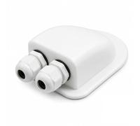 Passe Toit Solaire, Presse Étoupe Solaire 2 Entrées pour Camping-Car, Caravane et Bateau, Passe-Câble de Toit en ABS Blanc avec Presse-Étoupes IP68, pour Panneau Solaire, Antenne, Caméra, Éclairage