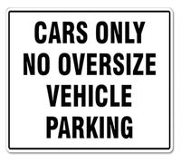 Passenger Cars Only No Trucks Parking Sign Farmhouse Style Metal 12x8 Inch | Heavy duty print resists fading for commercial and apartment lots