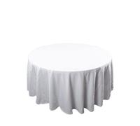 Passion Decor Nappe Blanche Effet Coton - Nappe de Table Ronde 280cm, Nappe Blanche Polyester Effet Coton, Décoration Table Mariage Douce au Toucher