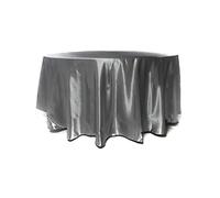 Passion Decor Nappe Ronde Satin Argent - Nappe de Table Ronde en Satin 280cm, Nappe Satinée Ronde argentée, Décoration Table Mariage, Réceptions
