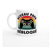 PassionCadeau Mug papa Humour Niveau papa débloqué - Annonce Grossesse