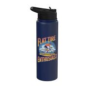Passionné de pneus plats - Citation amusante de cycliste Stainless Steel Insulated Water Bottle