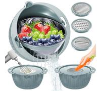 Passoire 4-1 avec bol - Passoires pour cuisine (breveté), passoires et passoires alimentaires, passoire à pâtes avec râpes améliorées pour le lavage des fruits, légumes, cadeau de cuisine esthétique