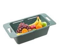 Passoire à fruits extensible pour égoutter les aliments, égouttoir à pâtes, gadget de cuisine portable pour organisation, rangement, gain de place, 52 x 23 x 15 cm