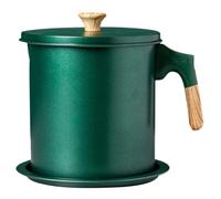 Passoire à Huile Domestique 1,4 L en Acier Inoxydable | Filtration Fine Poignée Confortable, Récipient Couvercle, Format Pratique Cuisine