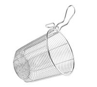 Passoire à Mailles Fines en Acier Inoxydable 304 Argenté | Poignée Confortable, Panier Résistant à Chaleur, pour Pâtes, Riz et Friture, Usage Maison