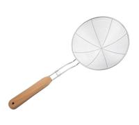 Passoire à Nouilles en Acier Inoxydable et Bois, Égouttage Rapide | Maille Fine Uniforme, Trou Suspendre, Usage la Cuisine Maison et Pro, pour Thé, Tofu Cubes