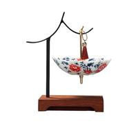 Passoire à parapluies en céramique avec en bois et crochet, fournitures de préparation du thé pour feuilles en vrac, filtrage du thé et du café, accessoires traditionnels chinois
