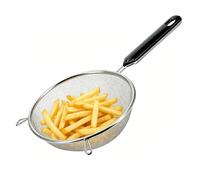 Passoire à pâtes avec poignée antidérapante et | Passoire en maille fine de cuisine avec poignée, passoire, cuillère, écumoire pour frites, pâtes, riz, farine, lait, gras