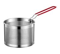 Passoire à pâtes inox diamètre 16cm poignée amovible, panier friture pour égouttage lavage et cuisson vapeur