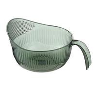 Passoire à riz 9 x 5 pouces Rondelle à riz en plastique sans BPA avec trous fins et poignée ergonomique Bol de lavage de fruits multifonctionnel pour nettoyer les fruits et légumes Vert