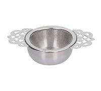 Passoire à thé en acier inoxydable, filtre à infuseur à thé en feuilles mobiles à double oreille, infuseur à mailles extra fines, support de diffuseur, filtre, gadget de cuisine (Argent)