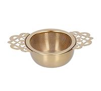 Passoire à thé en acier inoxydable, filtre à infuseur à thé en feuilles mobiles à double oreille, infuseur à mailles extra fines, support de diffuseur, filtre, gadget de cuisine (Or)