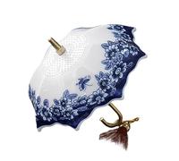 Passoire à thé en céramique en forme de parapluie avec motif chinois peint à la main et poignée en cuivre Filtre à thé non attaché