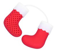 Passoire à Thé en Silicone Rouge, Forme Chaussette de Noël, Créative | Filtration du Thé, Portable et Légère, pour Salons de Thé et Maisons, Usage Quotidien