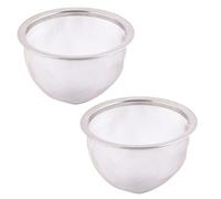 sourcingmap 2pcs Filtre Théière Maille Thé Infuseur Filtre Tisane Crépine Filet Thé Panier Passoire épice ronde en acier inoxydable diamètre 80 mm