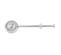 Passoire à thé télescopique sphérique en acier inoxydable pour feuilles de thé en vrac et cuisson du sucre farine 18 cm Argenté (1)