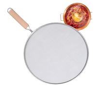 Passoire Anti-éclaboussures, Couvercle Anti-Projection En Acier Inoxydable Avec Poignée En Bois 25 cm, Protège Contre Les Brûlures De Graisse Lors De La Cuisson, Pour Une Variété De Poêles À Frire