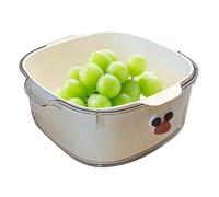 Passoire avec bol | Panier passoire 2 en 1 pour pâtes et riz | Bassin d'évacuation des aliments à double couche, panier multifonction mignon pour nettoyer les pâtes, la salade, les baies