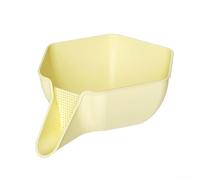 Passoire d'angle pour évier pour attraper et égoutter les pâtes - Tamis de cuisine multifonction avec crochet de suspension - PET 24 cm (jaune)