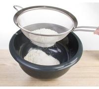 Passoire de cuisine en acier inoxydable Unyqoos® de 20 cm – mailles fines, longue poignée et large rebord pour égoutter et laver, compatible avec le lave-vaisselle