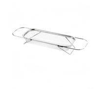 Passoire de cuisine extensible en acier inoxydable (32 x 13 cm) | Extensible de 29 à 37 cm, prise en main antidérapante, passe au lave-vaisselle, pour tous les éviers