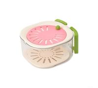 Passoire de Lavage Rotative avec Manche Pliable - Essoreuse à pour salade et Fruits 15cm - Bol Égouttoir Cuisine Pratique(Pink)