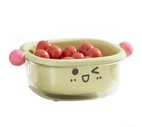 Passoire d'évier de cuisine double couche pour égoutter les pâtes et les légumes - Crépine alimentaire robuste - Vert 24 x 29 cm (vert)