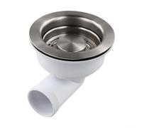 Passoire d'évier en acier inoxydable 114 mm avec bride en polypropylène anti-obstruction amovible