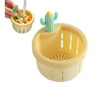 Passoire d'évier en forme de cactus, aide à attraper les aliments avec construction robuste, appareil pour cuisiniers, familles, parents, propriétaires, locataires, appartements, bureaux, cafés, 8 x 8