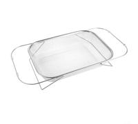 Passoire d'évier extensible en acier inoxydable pour cuisine, lave-fruits et légumes, égouttoir à pâtes, économiseur d'espace (37 x 27 cm)